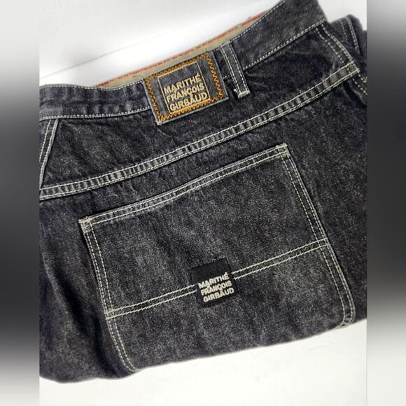 Vintage Marithe Francois Girbaud Black Wash Straight Leg Denim Jeans Size 54 - Picture 1 of 9